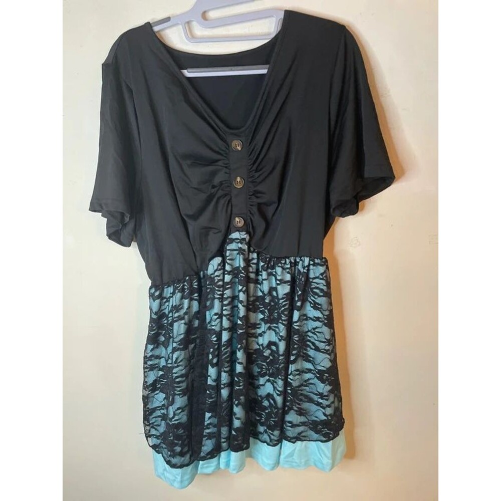 Black Short Sleeve Lace Top